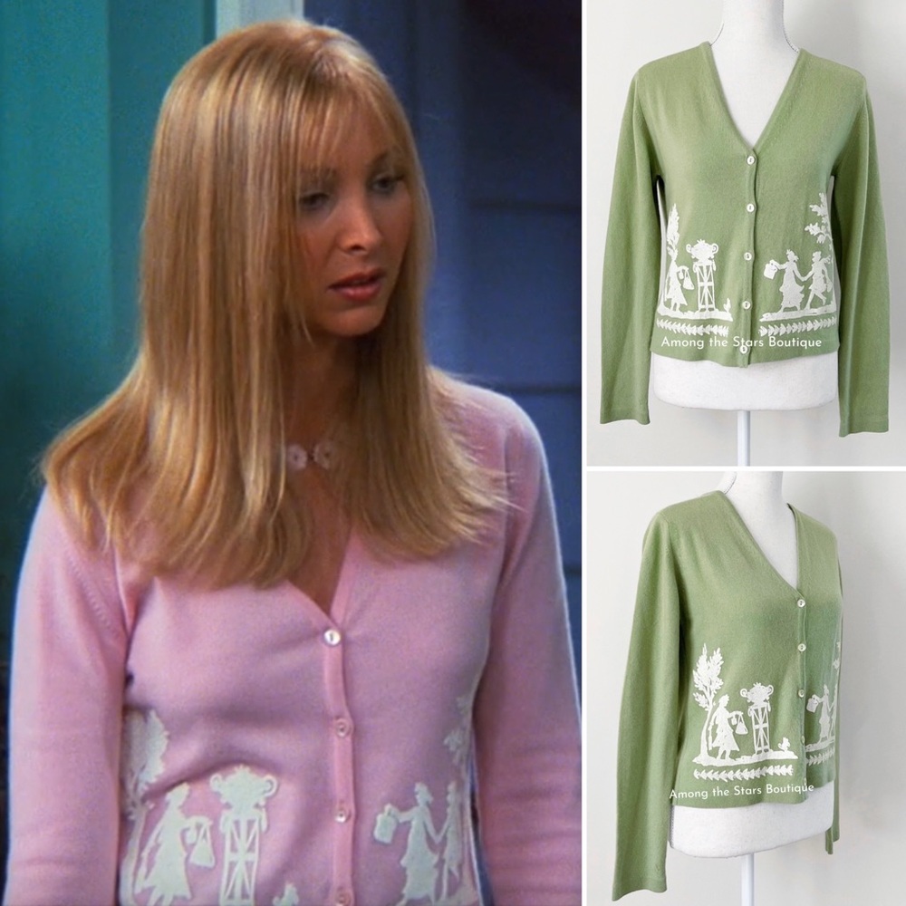 Extremely Rare Y2K Vintage Cashmere Cardigan ASO Phoebe Buffay in Friends - Picture 3 of 13